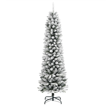 vidaXL Sapin de Noël artificiel élancé avec neige 120 cm PVC et PE