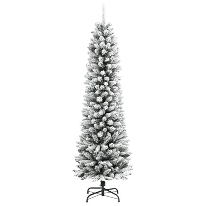 vidaXL Künstlicher Weihnachtsbaum Schlank mit Schnee 240 cm PVC & PE