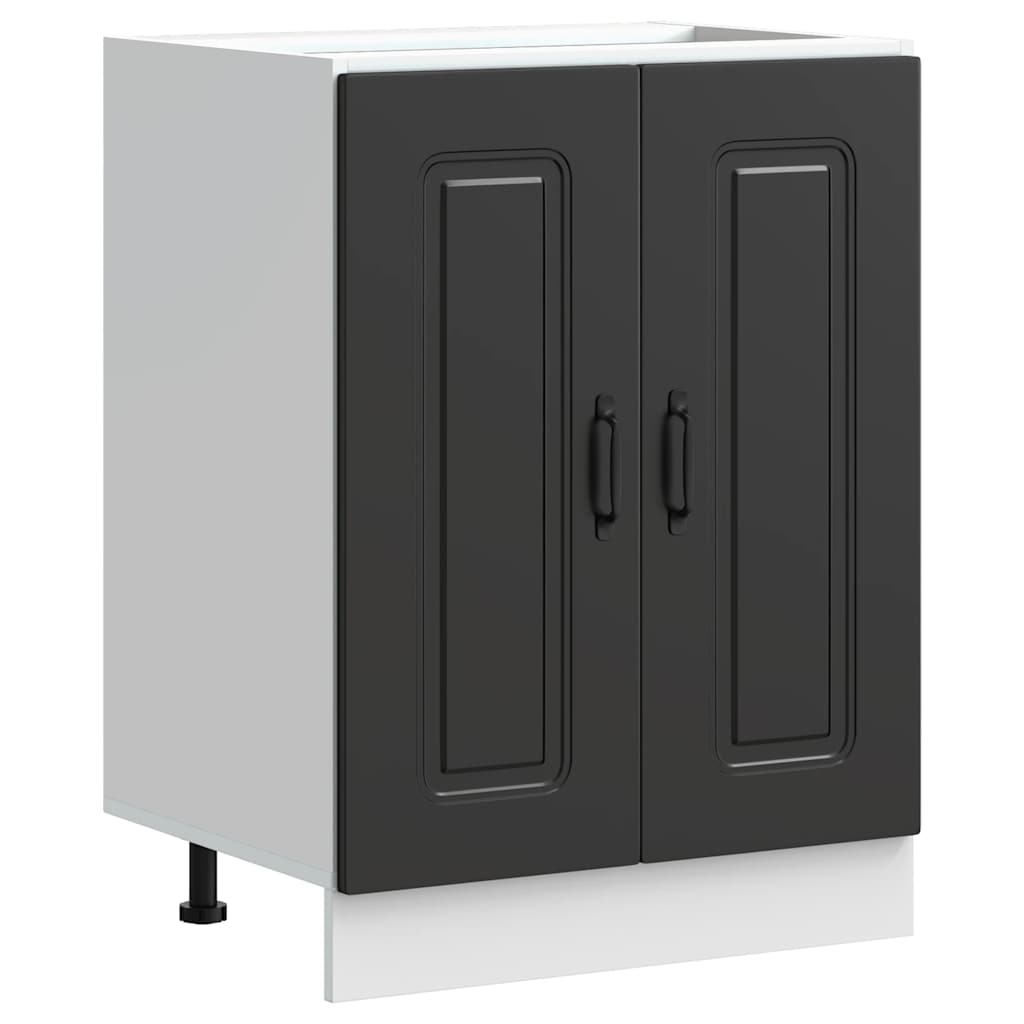 vidaXL Meuble sous-vasque Kalmar Noir 60x46x81,5 cm Bois d'ingénierie