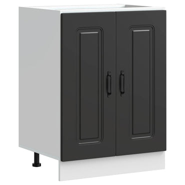 vidaXL Meuble sous-vasque Kalmar Noir 60x46x81,5 cm Bois d'ingénierie
