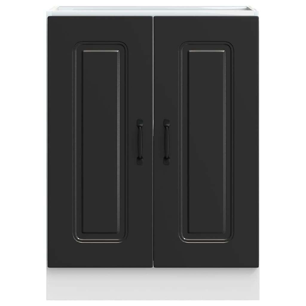 vidaXL Meuble sous-vasque Kalmar Noir 60x46x81,5 cm Bois d'ingénierie