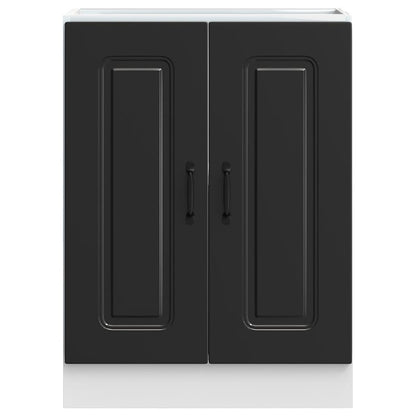 vidaXL Meuble sous-vasque Kalmar Noir 60x46x81,5 cm Bois d'ingénierie