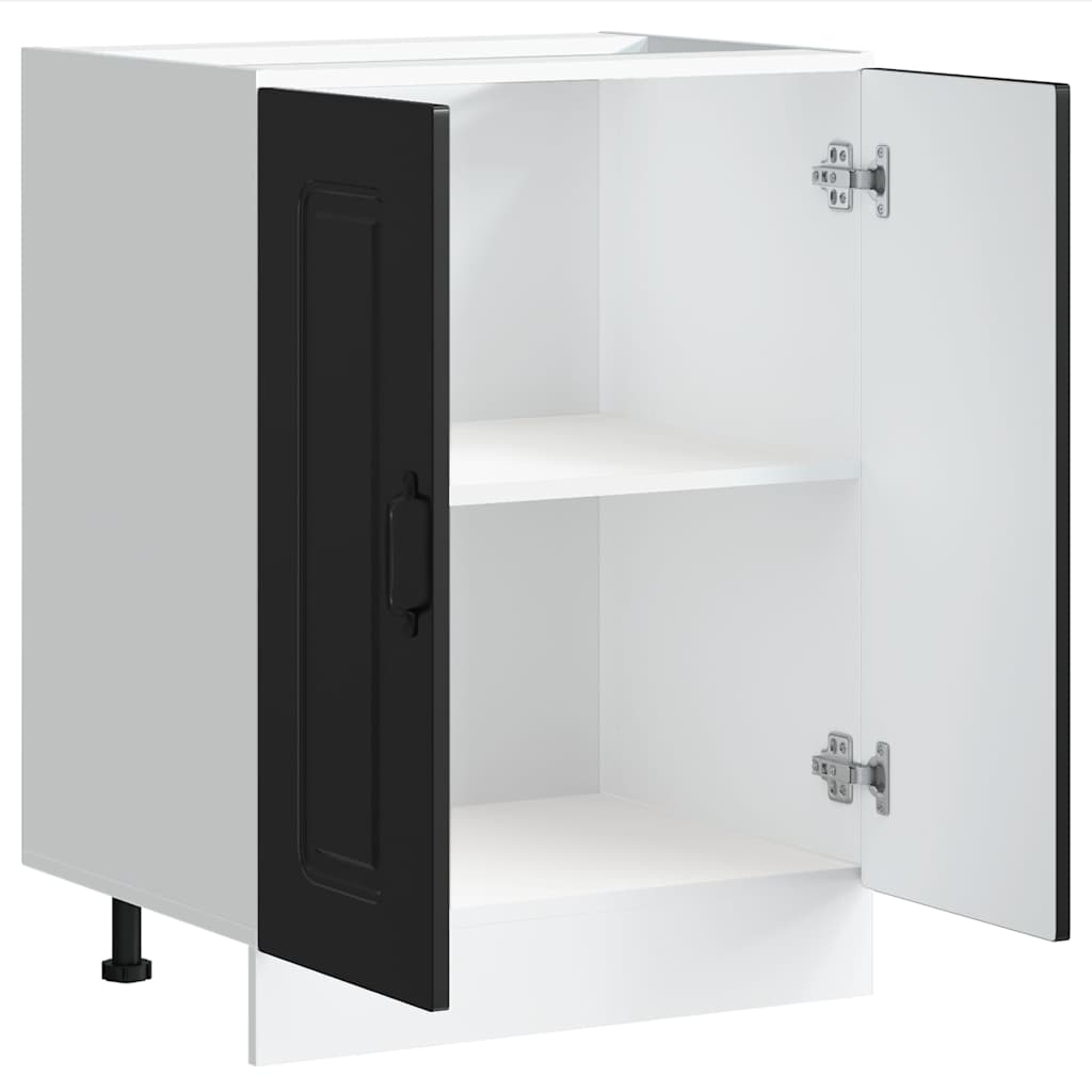 vidaXL Meuble sous-vasque Kalmar Noir 60x46x81,5 cm Bois d'ingénierie