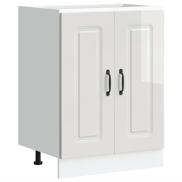 vidaXL Spülenunterschrank Kalmar Hochglanz-Weiß 60x46x81,5 cm