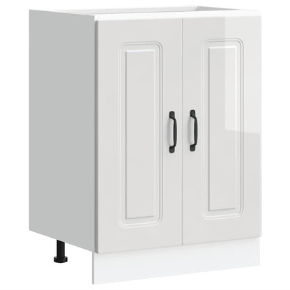vidaXL Spülenunterschrank Kalmar Hochglanz-Weiß 60x46x81,5 cm