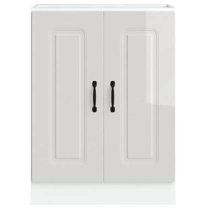 vidaXL Spülenunterschrank Kalmar Hochglanz-Weiß 60x46x81,5 cm