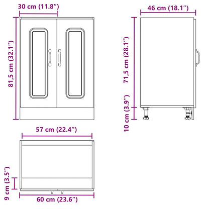 vidaXL Spülenunterschrank Kalmar Hochglanz-Weiß 60x46x81,5 cm