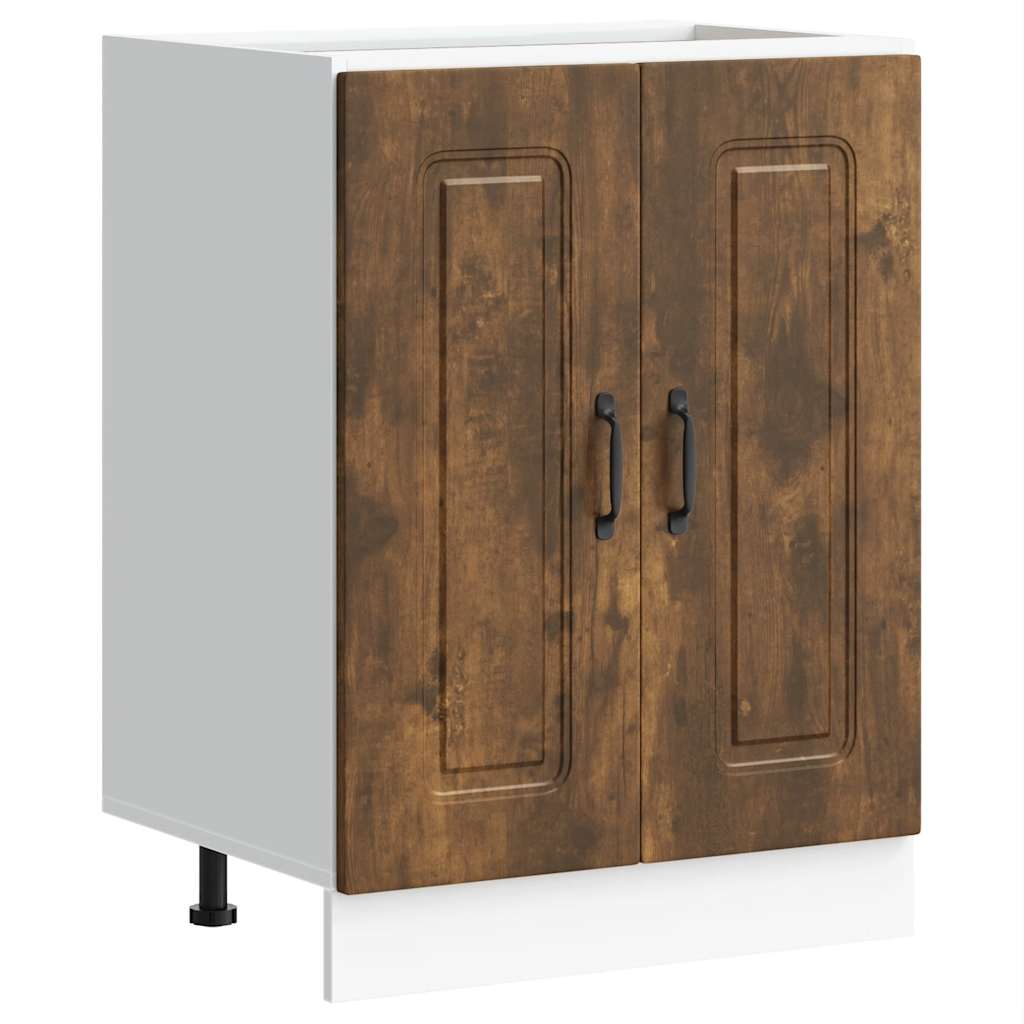 vidaXL Meuble sous-vasque Kalmar chêne fumé 60x46x81,5 cm