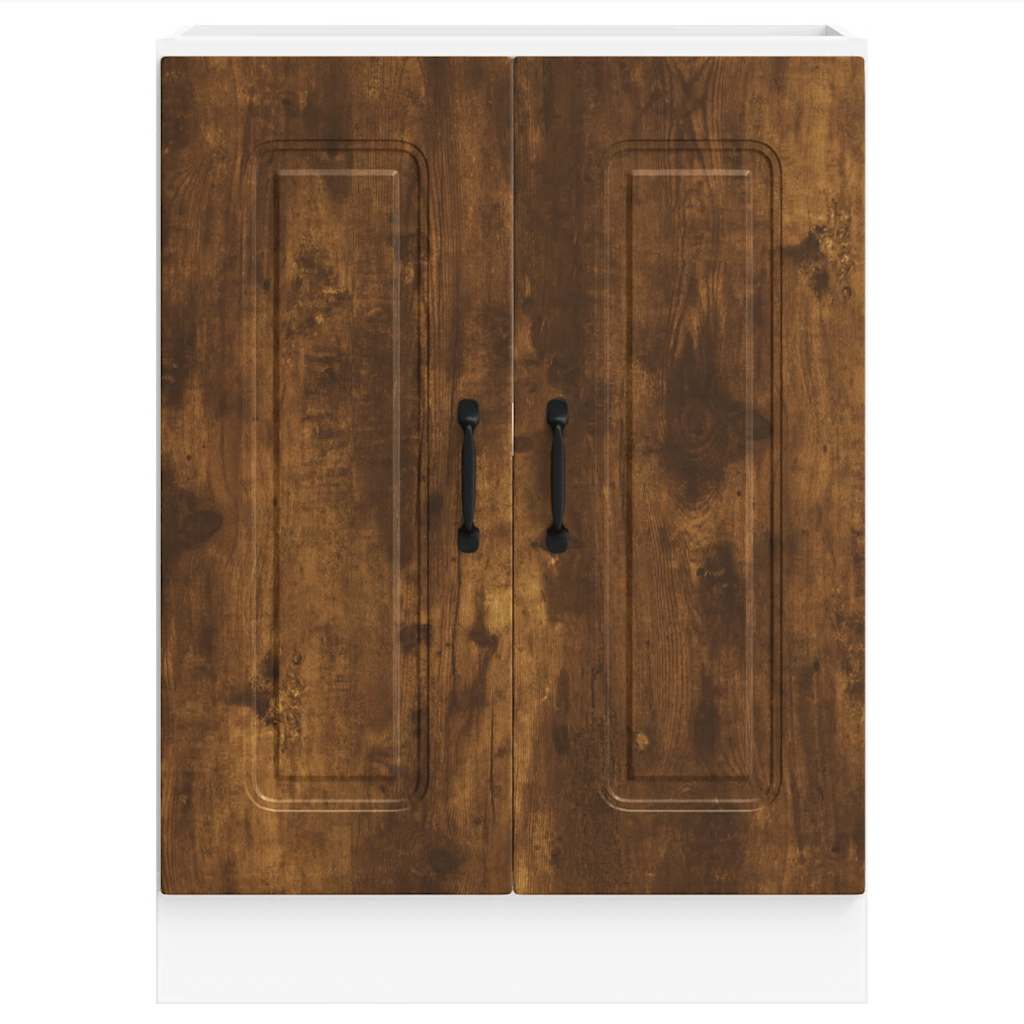 vidaXL Meuble sous-vasque Kalmar chêne fumé 60x46x81,5 cm
