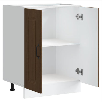 vidaXL Meuble sous-vasque Kalmar aspect chêne marron 60x46x81,5 cm
