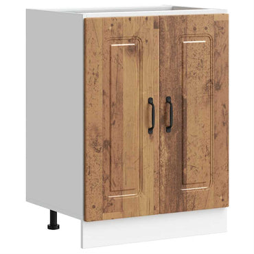vidaXL Spülenunterschrank Kalmar Altholz-Optik 60x46x81,5 cm