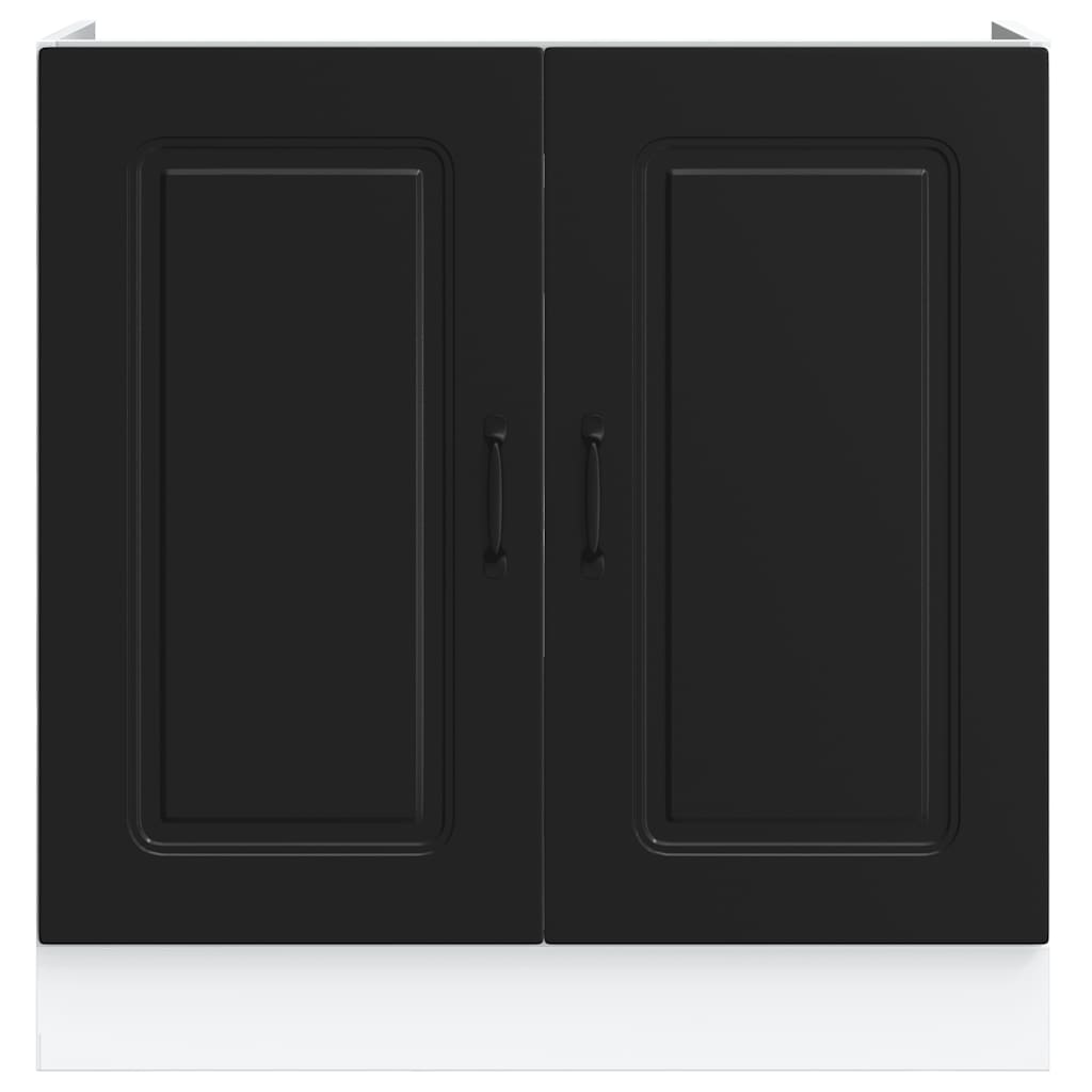 vidaXL Spülenunterschrank Kalmar Schwarz 80x46x81,5 cm Holzwerkstoff