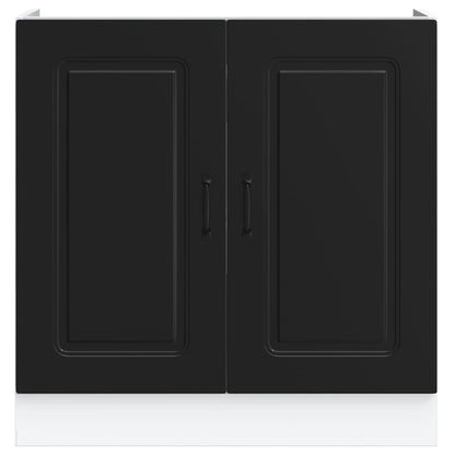 vidaXL Spülenunterschrank Kalmar Schwarz 80x46x81,5 cm Holzwerkstoff