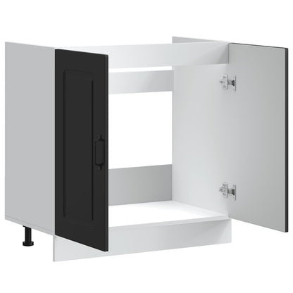 vidaXL Spülenunterschrank Kalmar Schwarz 80x46x81,5 cm Holzwerkstoff
