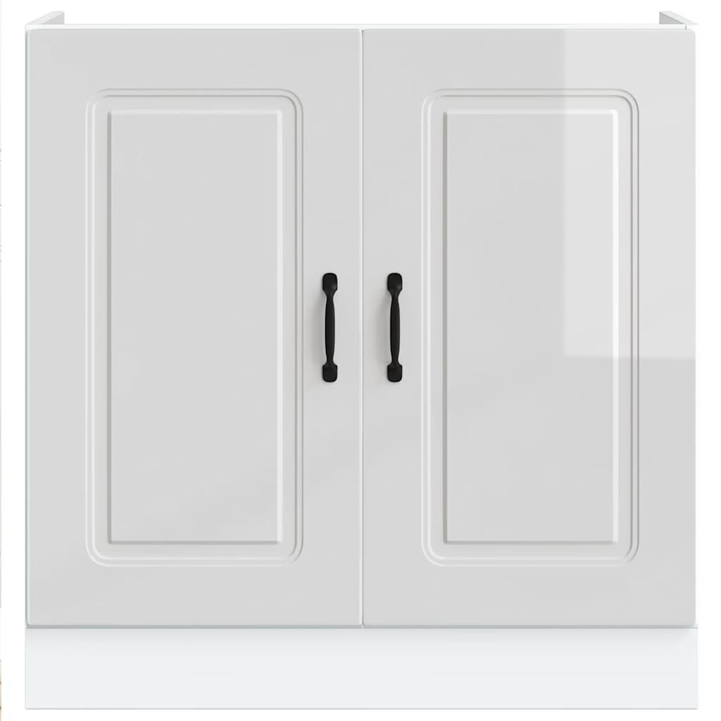 vidaXL Spülenunterschrank Kalmar Hochglanz-Weiß 80x46x81,5 cm