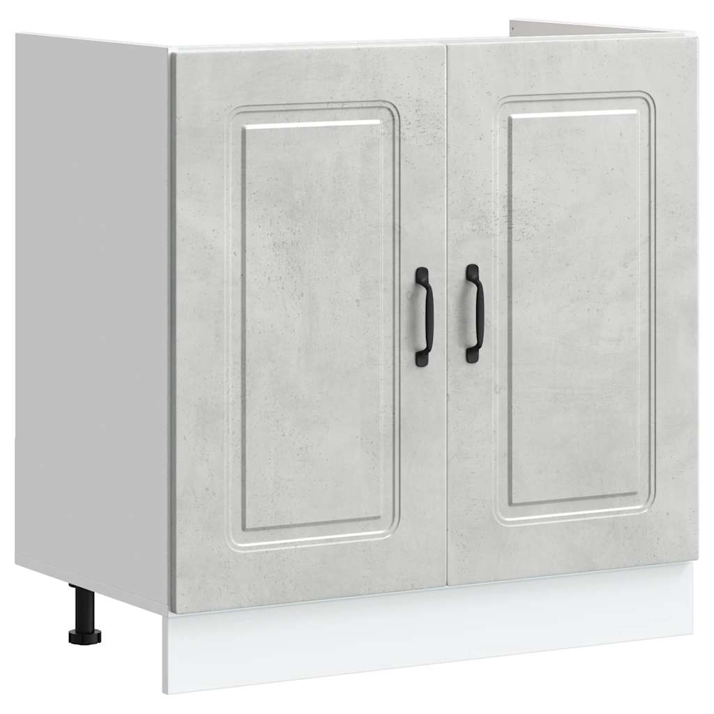 vidaXL Spülenunterschrank Kalmar Betongrau 80x46x81,5 cm Holzwerkstoff