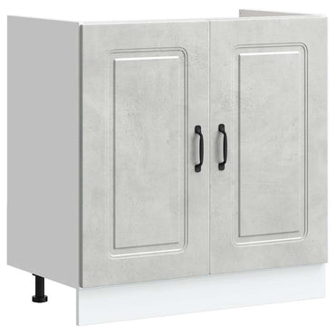 vidaXL Spülenunterschrank Kalmar Betongrau 80x46x81,5 cm Holzwerkstoff