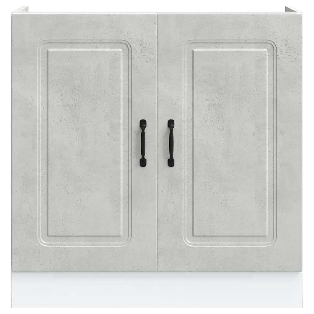 vidaXL Spülenunterschrank Kalmar Betongrau 80x46x81,5 cm Holzwerkstoff
