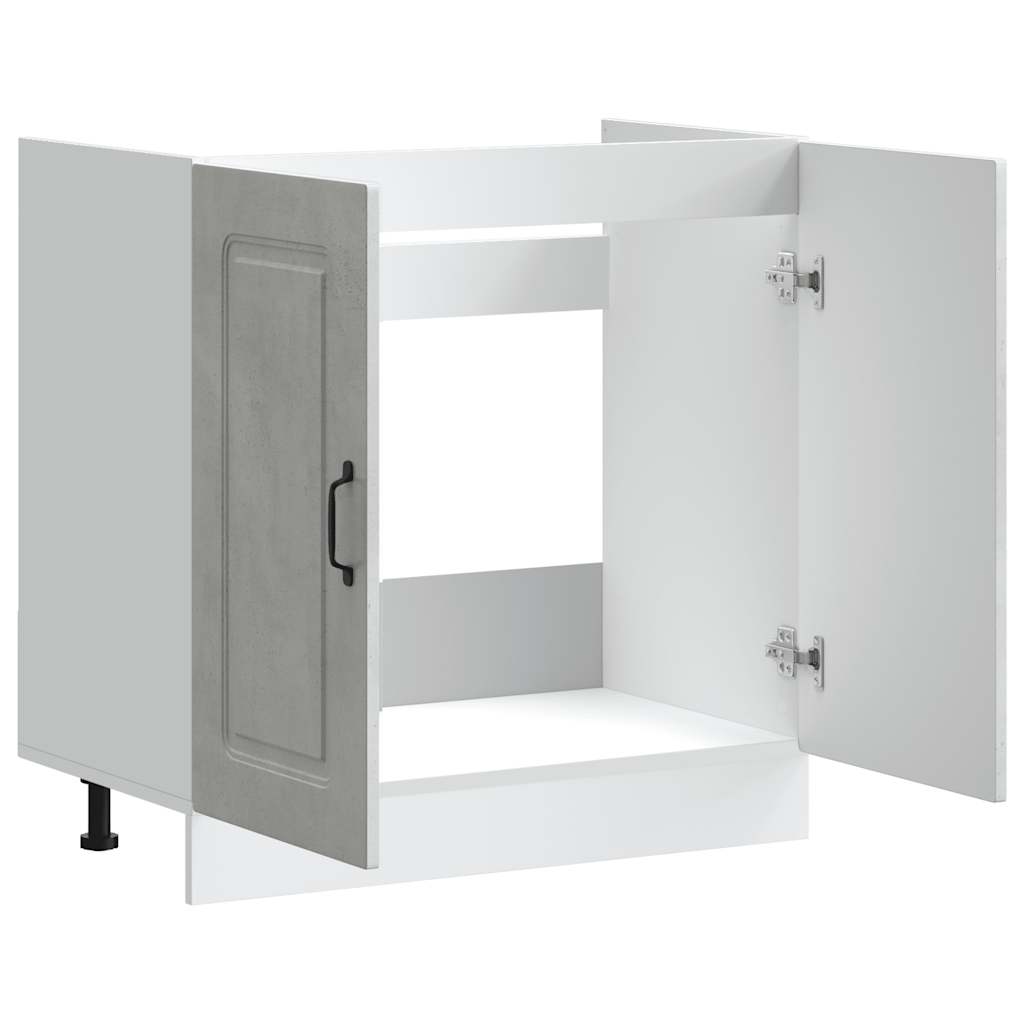 vidaXL Spülenunterschrank Kalmar Betongrau 80x46x81,5 cm Holzwerkstoff