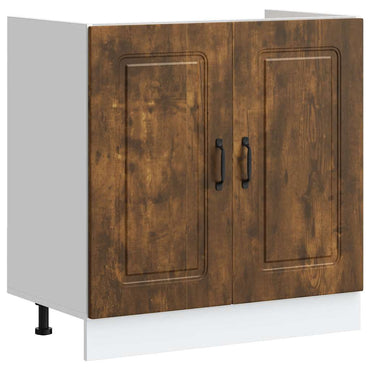 Meuble sous-évier vidaXL Kalmar chêne fumé 80x46x81,5 cm
