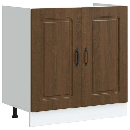 vidaXL Spülenunterschrank Kalmar Braun Eichen-Optik 80x46x81,5 cm