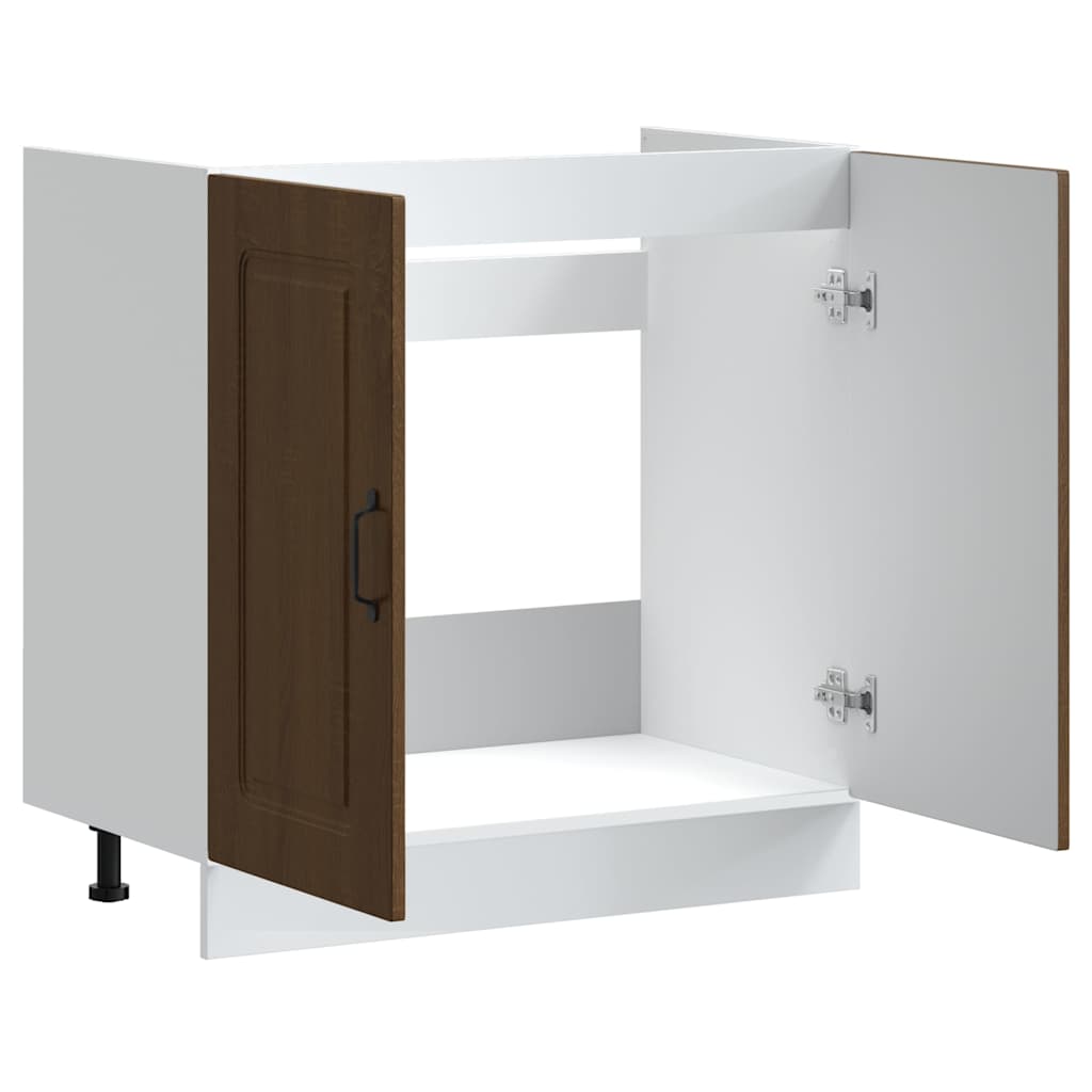 vidaXL Spülenunterschrank Kalmar Braun Eichen-Optik 80x46x81,5 cm