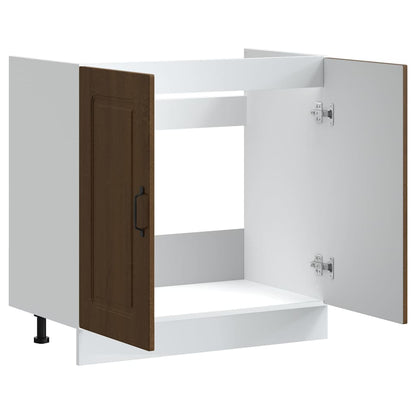 vidaXL Spülenunterschrank Kalmar Braun Eichen-Optik 80x46x81,5 cm