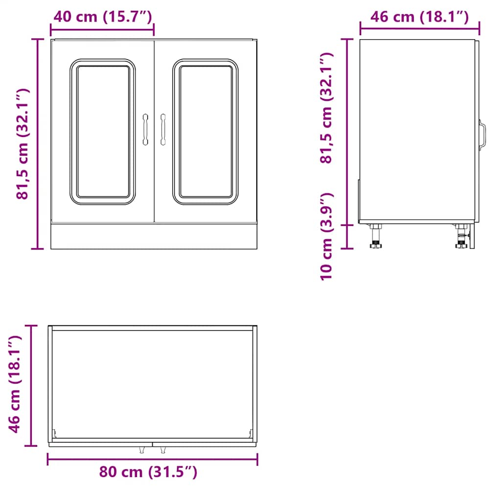 vidaXL Spülenunterschrank Kalmar Artisan-Eiche 80x46x81,5 cm