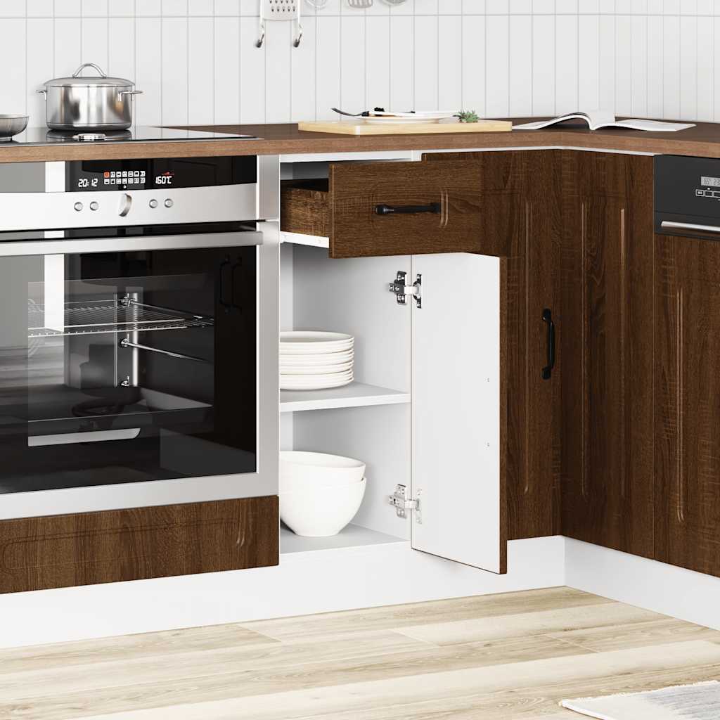 vidaXL Meuble bas de cuisine Kalmar Marron Aspect chêne Bois d'ingénierie
