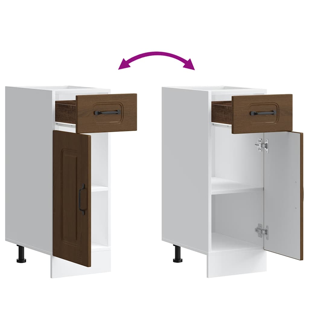 vidaXL Meuble bas de cuisine Kalmar Marron Aspect chêne Bois d'ingénierie