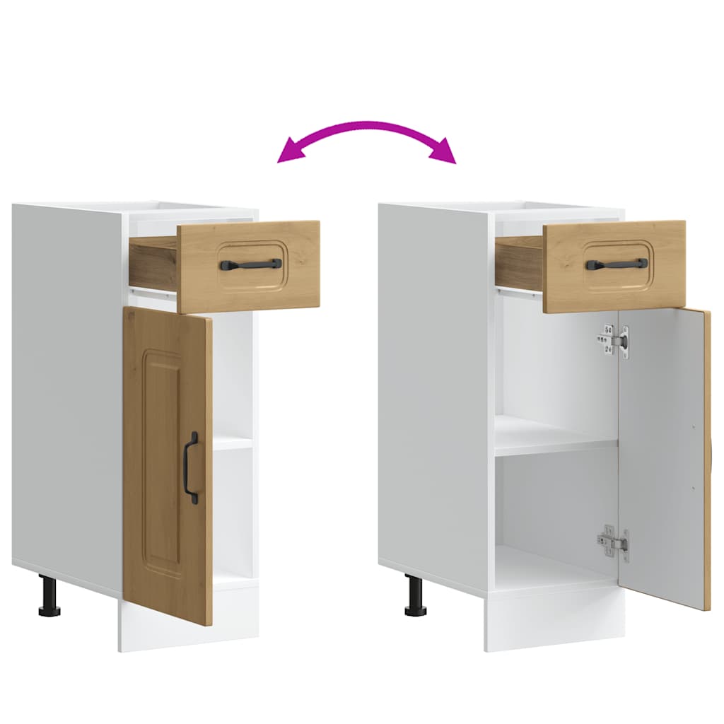 vidaXL Meuble bas de cuisine Kalmar chêne artisan Bois d'ingénierie