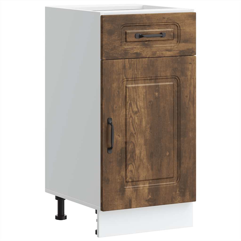 vidaXL Meuble bas de cuisine Kalmar en bois d'ingénierie chêne fumé