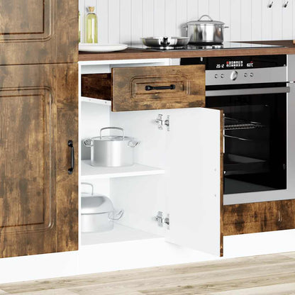 vidaXL Meuble bas de cuisine Kalmar en bois d'ingénierie chêne fumé
