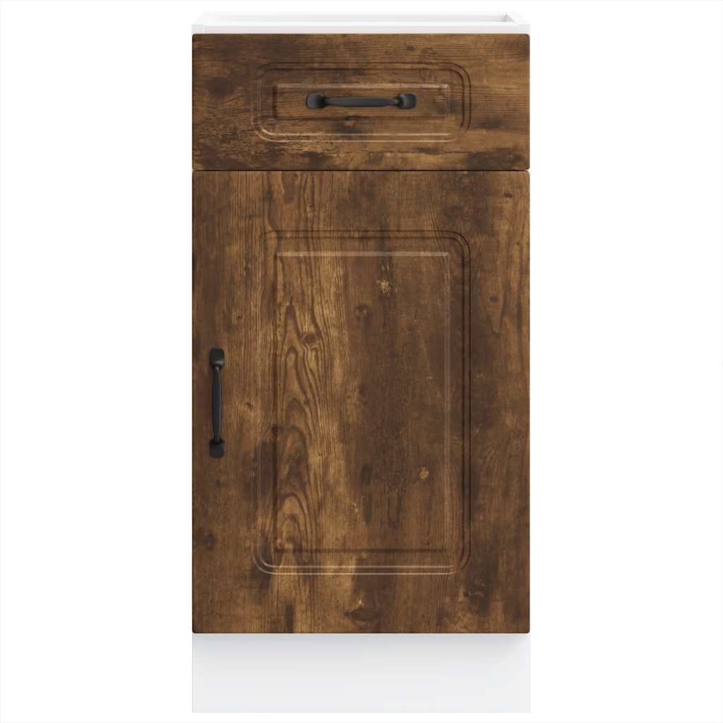 vidaXL Meuble bas de cuisine Kalmar en bois d'ingénierie chêne fumé