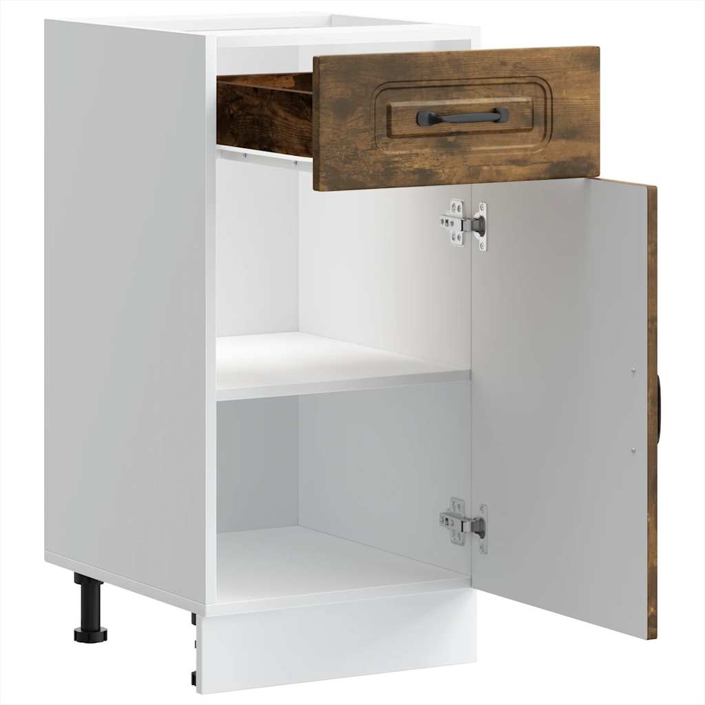 vidaXL Meuble bas de cuisine Kalmar en bois d'ingénierie chêne fumé