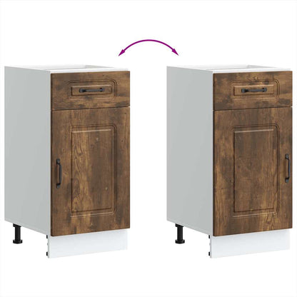 vidaXL Meuble bas de cuisine Kalmar en bois d'ingénierie chêne fumé