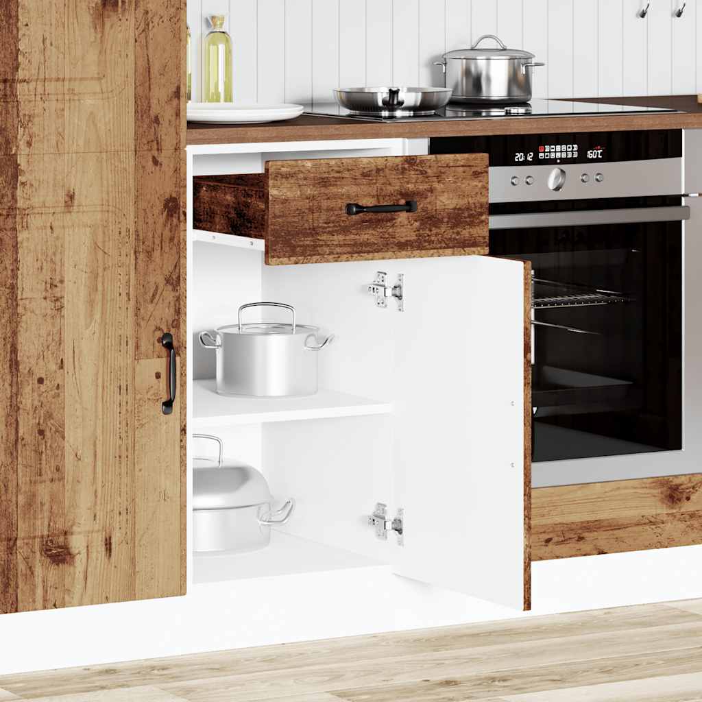 vidaXL Meuble bas de cuisine Kalmar en bois d'ingénierie aspect vieux bois