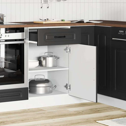 vidaXL Meuble bas de cuisine Kalmar Noir Bois d'ingénierie