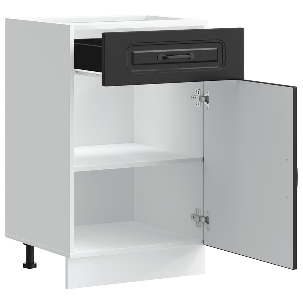 vidaXL Meuble bas de cuisine Kalmar Noir Bois d'ingénierie