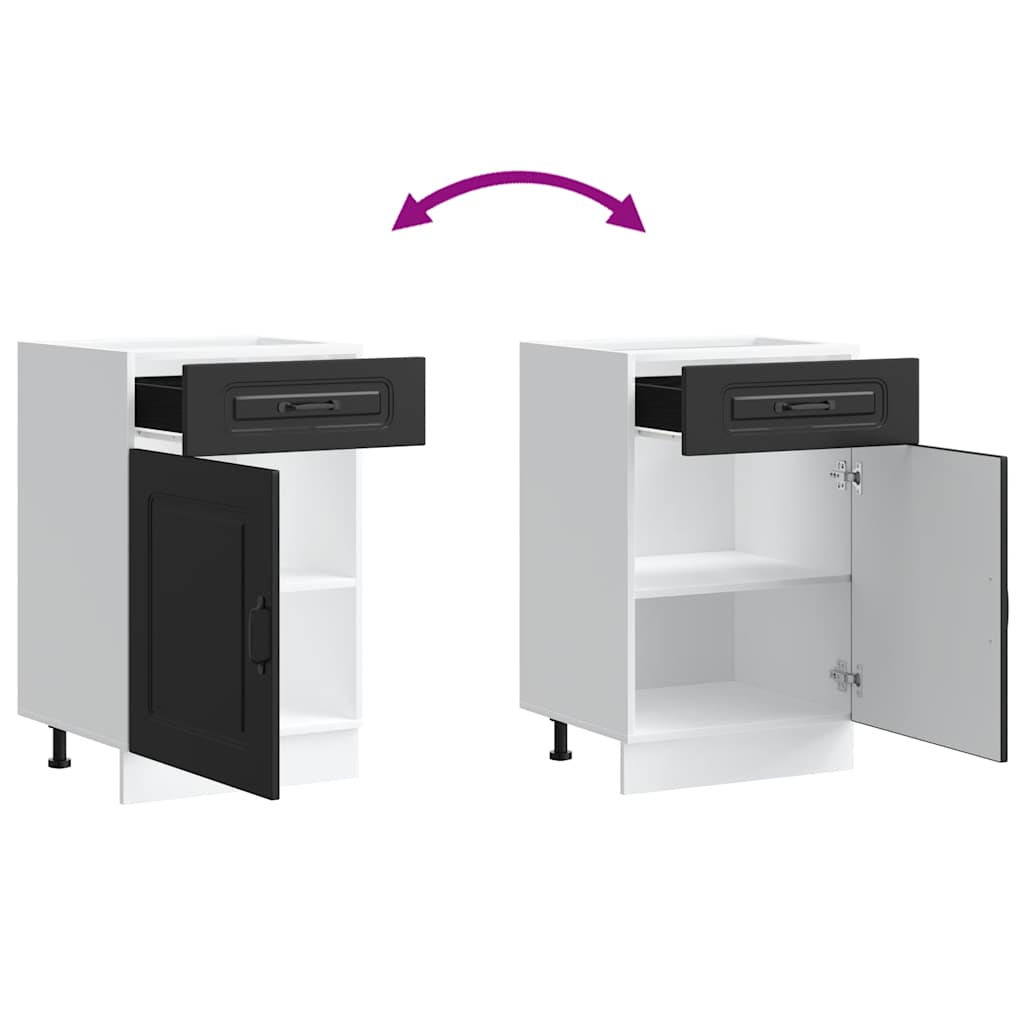 vidaXL Meuble bas de cuisine Kalmar Noir Bois d'ingénierie