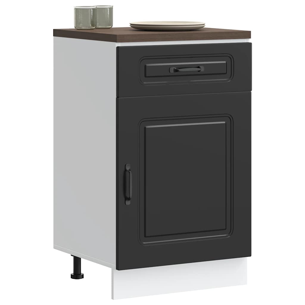 vidaXL Meuble bas de cuisine Kalmar Noir Bois d'ingénierie