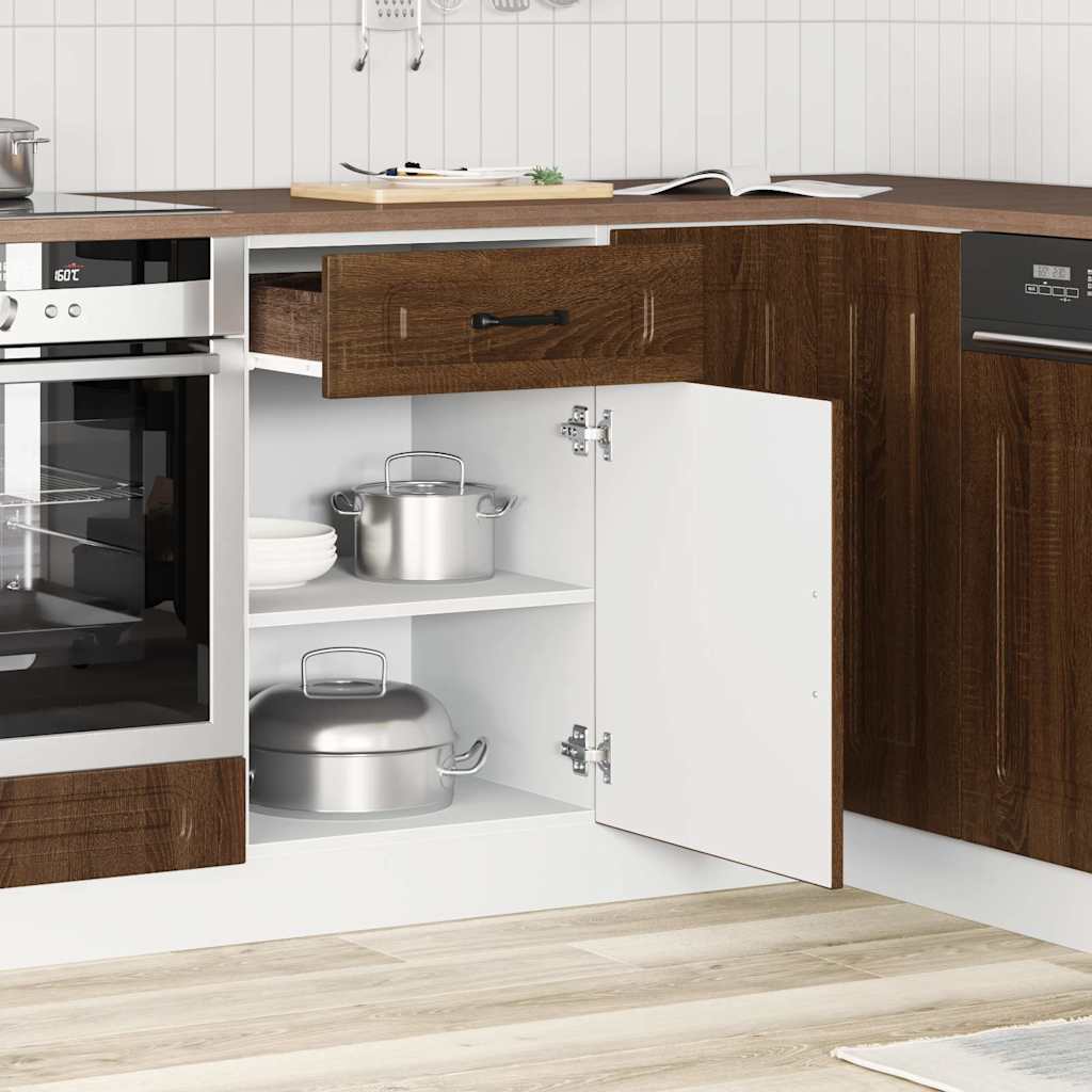 vidaXL Meuble bas de cuisine Kalmar Marron Aspect chêne Bois d'ingénierie