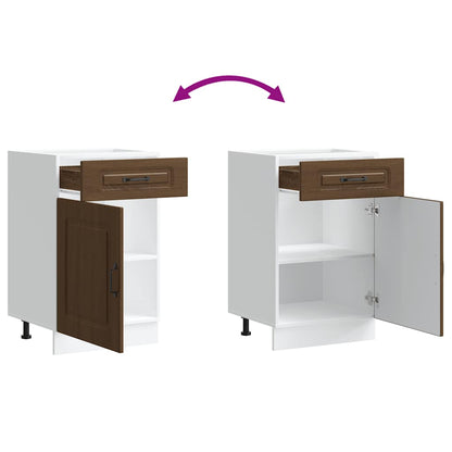 vidaXL Meuble bas de cuisine Kalmar Marron Aspect chêne Bois d'ingénierie