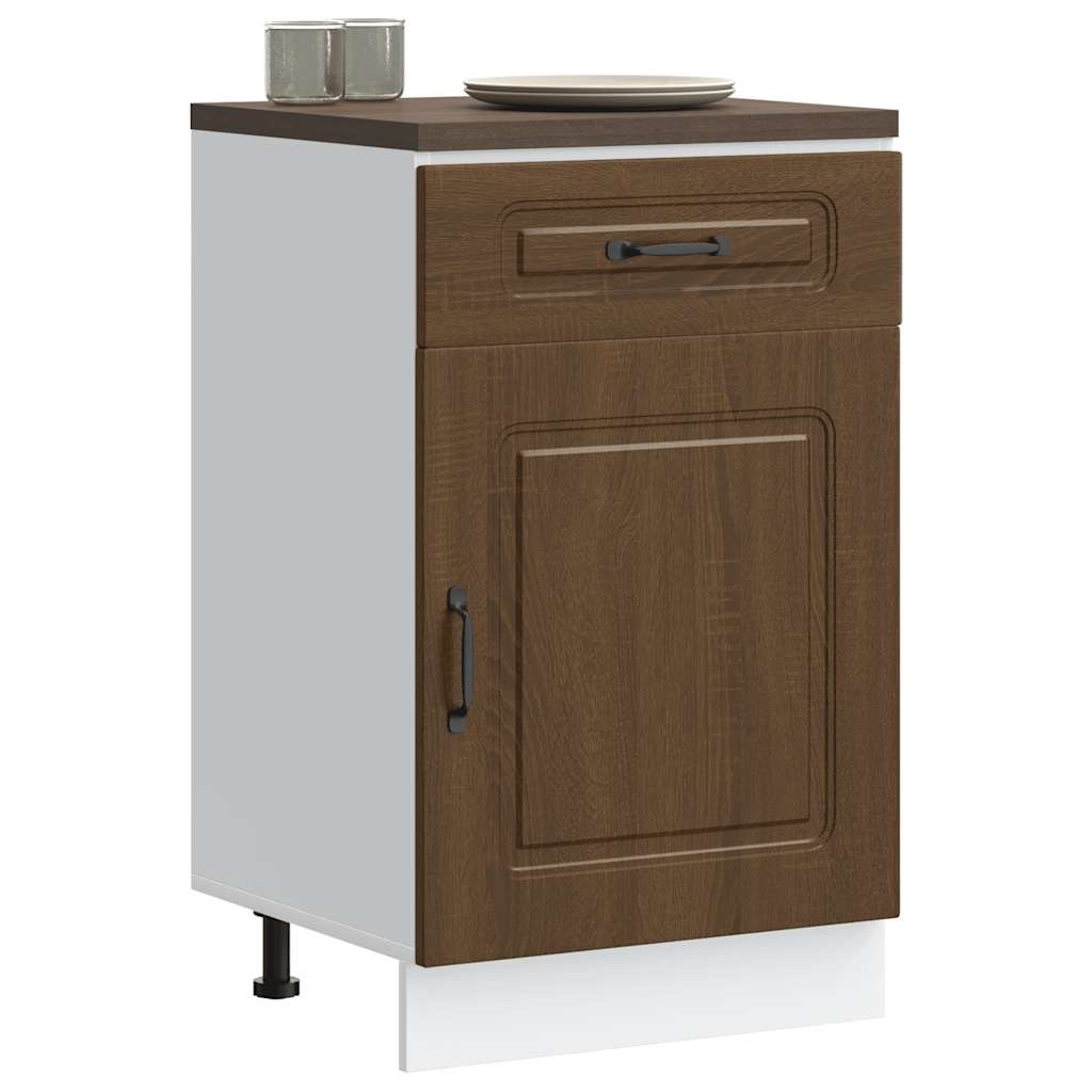 vidaXL Meuble bas de cuisine Kalmar Marron Aspect chêne Bois d'ingénierie