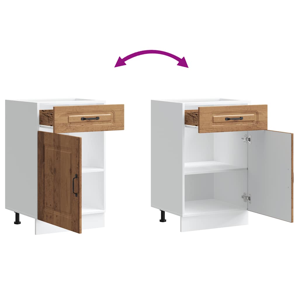 Küchenunterschrank Kalmar Altholz-Optik Holzwerkstoff