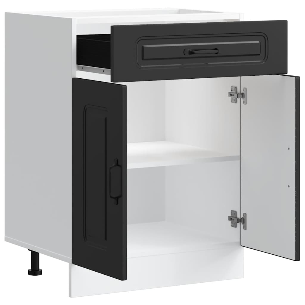 vidaXL Küchenunterschrank Kalmar Schwarz Holzwerkstoff