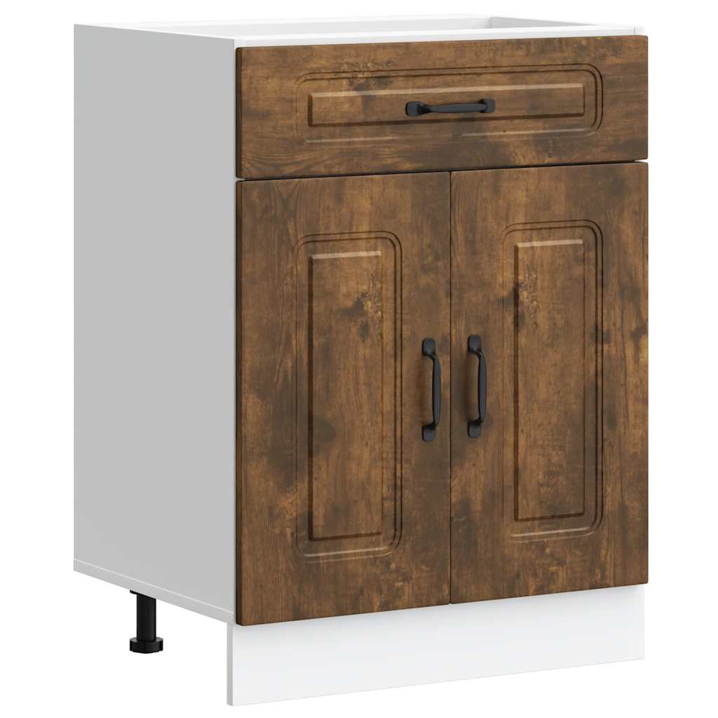 vidaXL Meuble bas de cuisine Kalmar Chêne fumé Bois d'ingénierie
