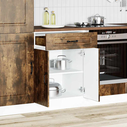 vidaXL Meuble bas de cuisine Kalmar Chêne fumé Bois d'ingénierie