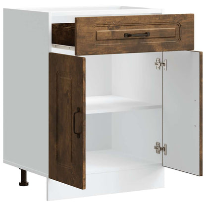 vidaXL Meuble bas de cuisine Kalmar Chêne fumé Bois d'ingénierie