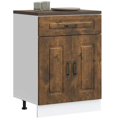 vidaXL Meuble bas de cuisine Kalmar Chêne fumé Bois d'ingénierie